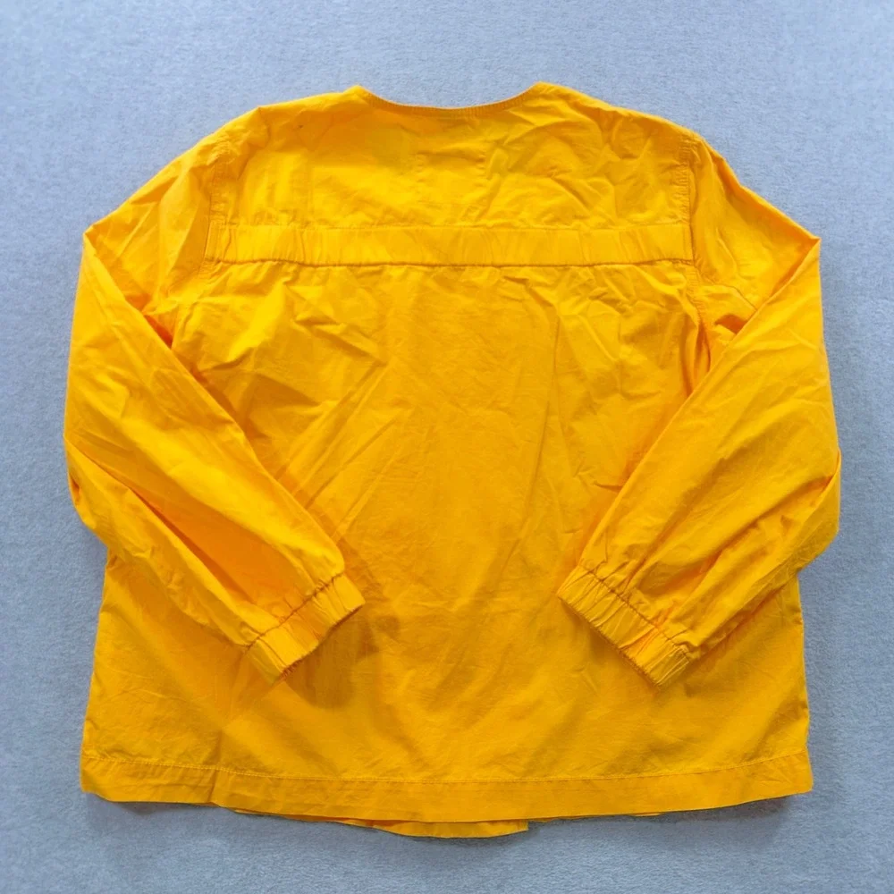 Michael Kors Double Breasted Jacket Womens 1X Yellow MK Logo Button Cotton